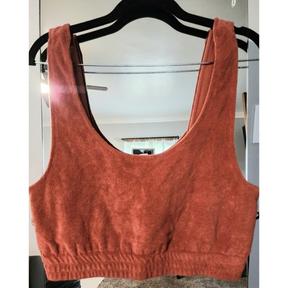 Womens Roxy Burnt Orange Crop Top‎ Size L NWT